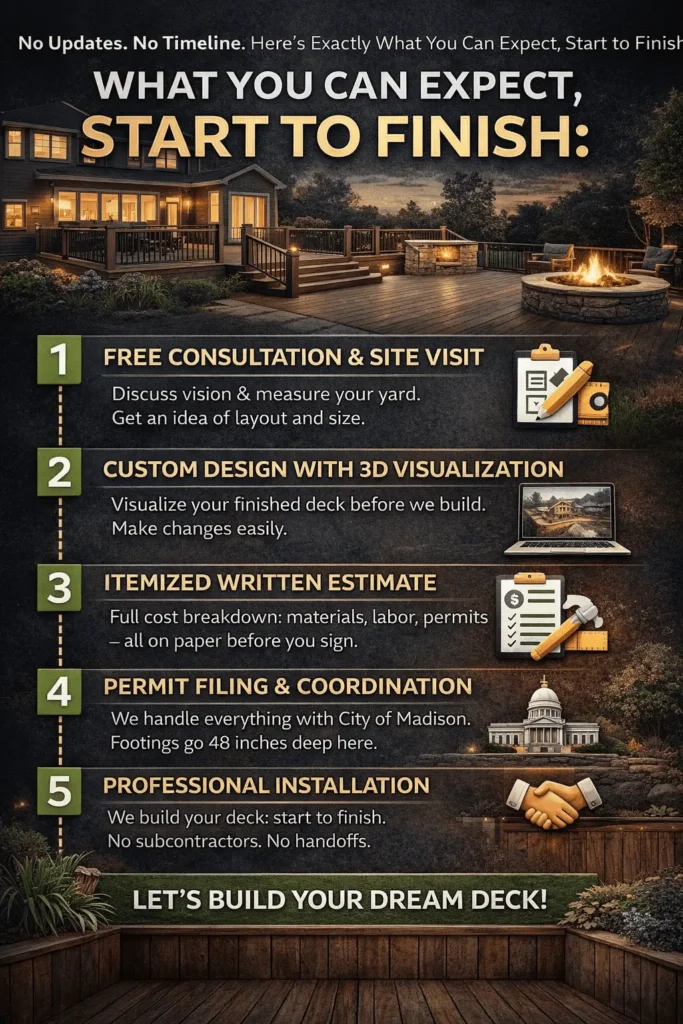 Madison deck builder process