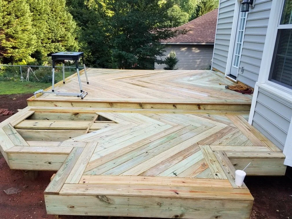Custom Deck Madison 2 Wood custom deck built in madison